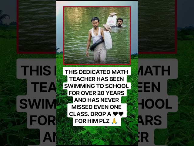 He SwIMS to School for 20 Years?! 🤯📚 #shorts