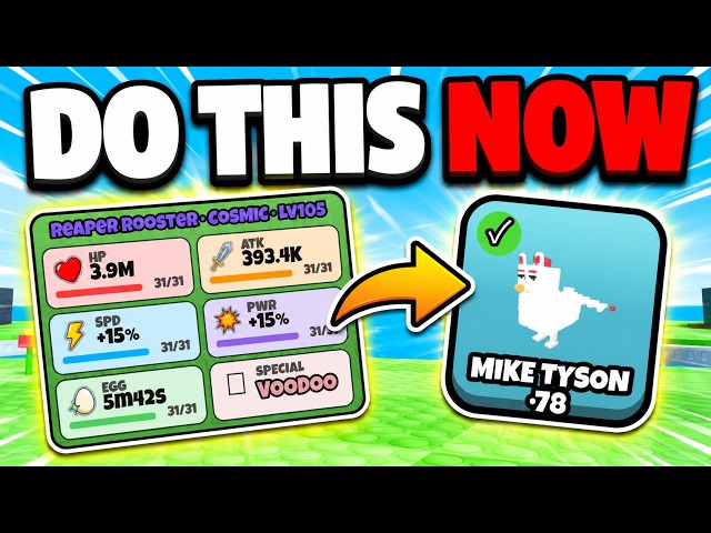 *NEW* PRO TIPS For BEST CHICKEN in Grow a Chicken Fighter! ROBLOX