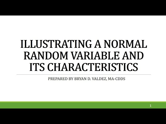 MODULE 3. ILLUSTRATING A NORMAL RANDOM VARIABLE AND ITS CHARACTERISTICS