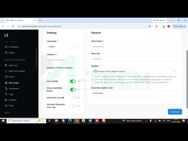 News portal with admin panel (CodeIgniter)
