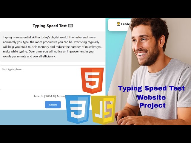 Typing Speed Test Website Using HTML, CSS & JavaScript