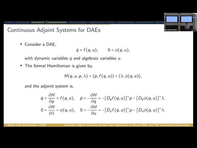 Geometric adjoint sensitivity analysis applied to neural ODEs and PDE constrained optimization