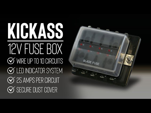 KickAss 10-Way Blade Fuse Box with LED Indicator System