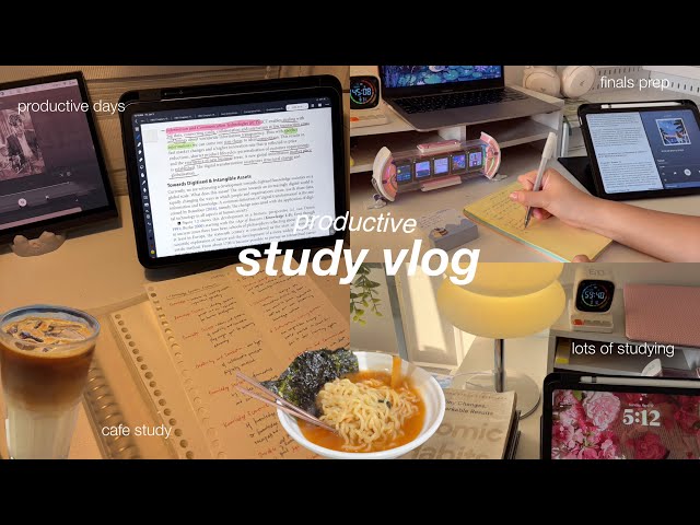 STUDY VLOG 🍵 productive exam week prep, late nights, cafe study sessions, finals, study motivation 