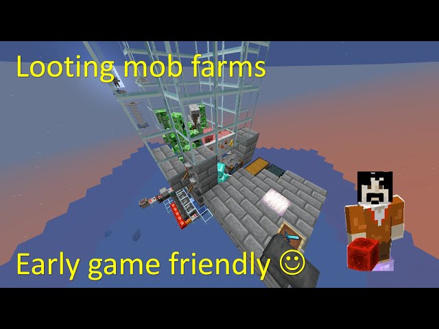 Fast looting universal mob farms in Minecraft, 25k/h drops, Java 1.13-1.21.10 (early game friendly)