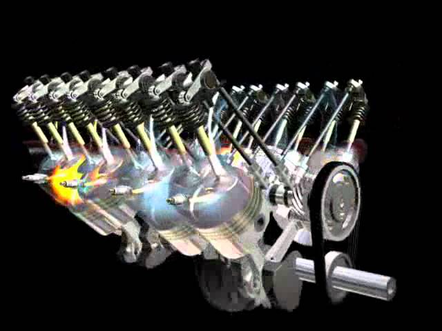 Animated V8 Engine