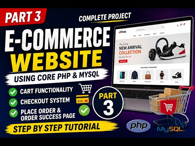 Complete PHP eCommerce Website Tutorial | Core PHP + MySQL + Bootstrap 5 + jQuery AJAX + AI