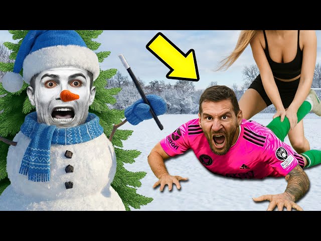 Ronaldo Disguises as a Snowman with Mbappe to Save Messi on Christmas Night - Olala Football