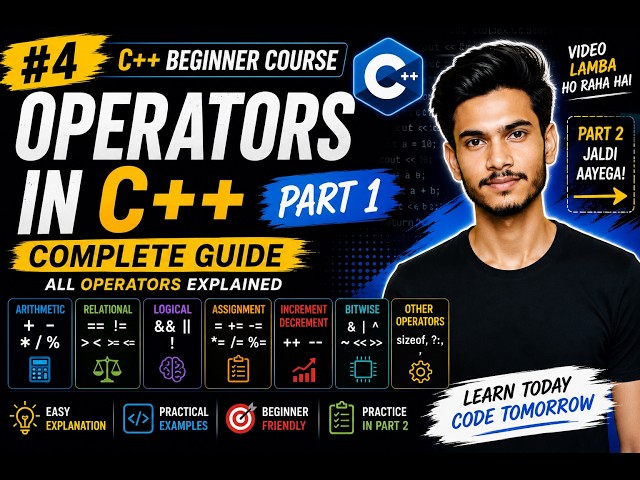 C++ Operators Explained | Part 1 | Arithmetic, Relational, Logical & More | C++ Course #4