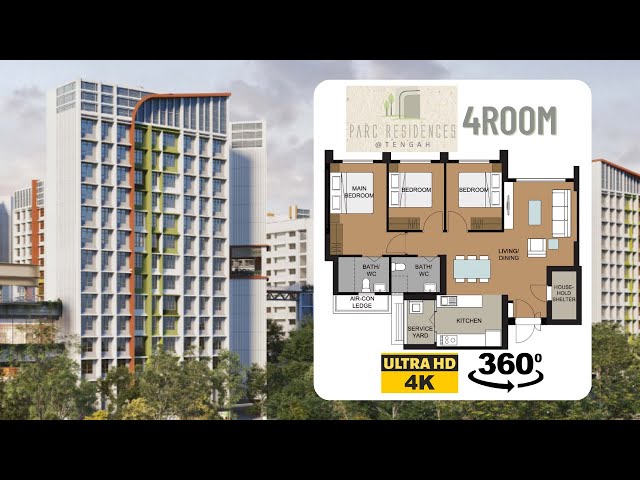 Parc Residences @ Tengah 4-room Virtual Tour | 2020 Aug Tengah BTO | VR 360 4K