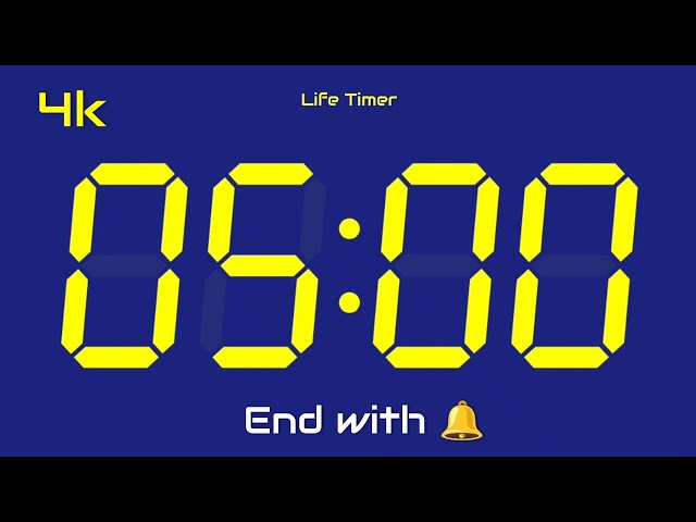 5 Minute Countdown Timer ⏱️ | 05:00 Digital Timer for Study, Work & Focus 🔔 #countdown #timer 