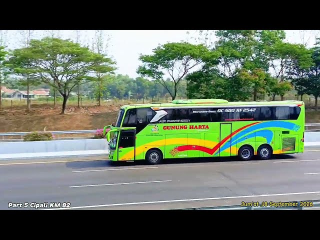 Cipali KM 82 Part 5 🔥 Full Trans Java Bus Hunting, all Gunung Harta units are super premium