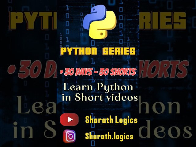 Python 30 Days Series • 30 Days - 30 Short Videos #coding #codingshorts #telugucoding #python