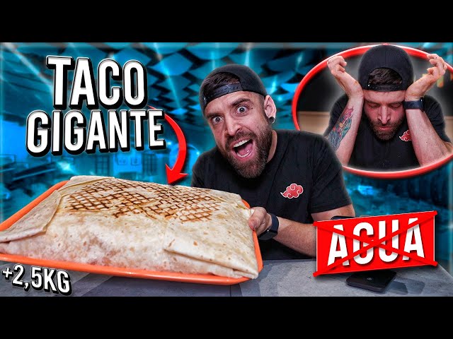 MI PRIMER RETO de COMIDA SIN BEBER AGUA 🌮 *TACO GIGANTE en +20 MINUTOS*