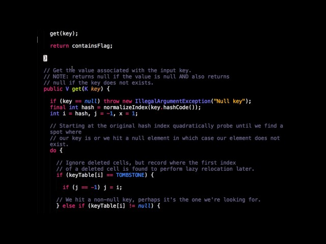 Hash table open addressing code