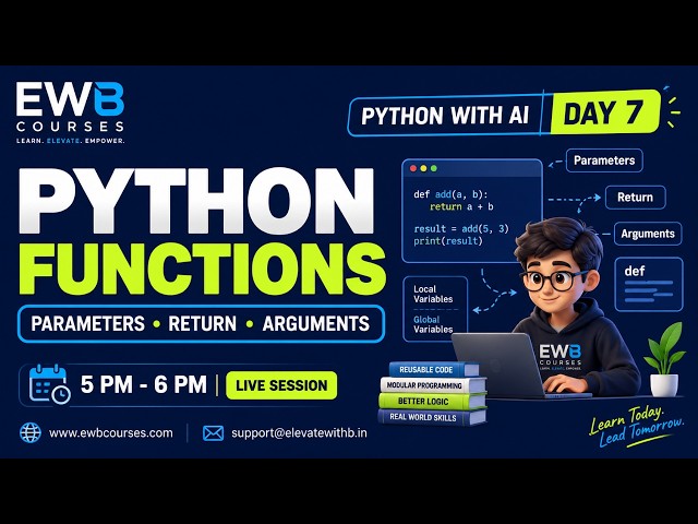 Python Functions  | Parameters, Return, Local & Global Variables | Function Arguments | Day 7