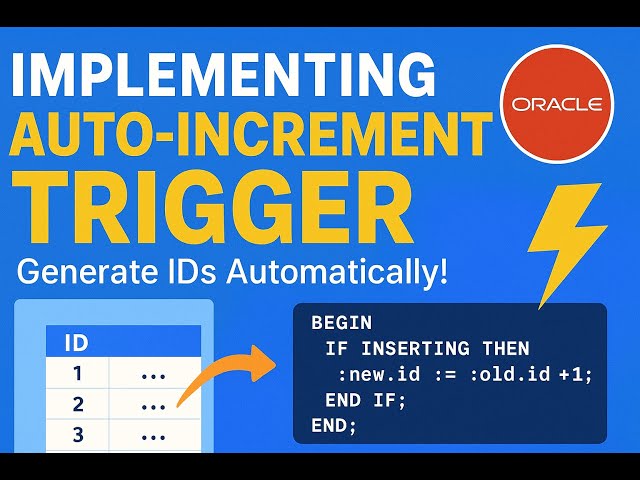How to Add Auto Increment with Trigger in Oracle? [ Web App with Oracle Apex ]