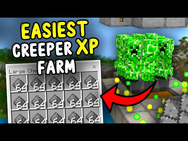 EASIEST CREEPER XP Farm Minecraft Bedrock 1.21+!