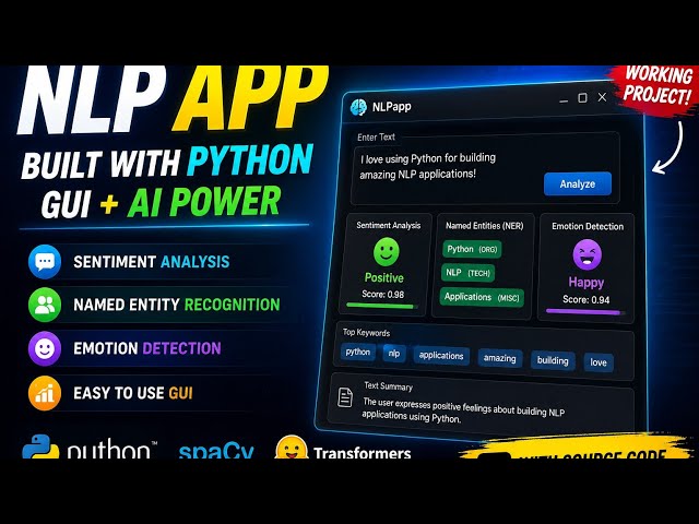 Build a complete NLP App in python | GUI + sentiment + NER + Emotional Detection