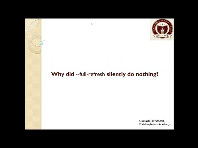 Why Does dbt --full-refresh Sometimes Silently Do Nothing?