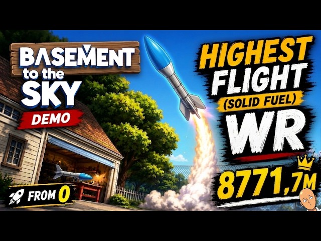 8771,7M | Highest Flight (Solid Fuel) WR | Basement to the Sky Demo | Rocket Built From 0