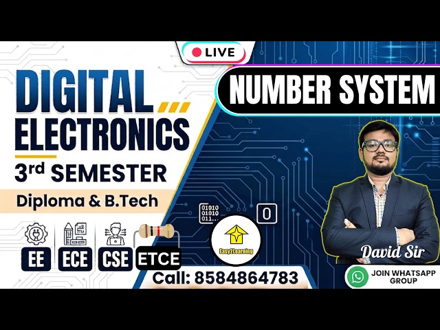 📌Digital Electronics For Diploma & B.Tech 3rd Sem EE,ETCE/ECE,CSE🚀Number System🚀 By David Sir👉Join 👇