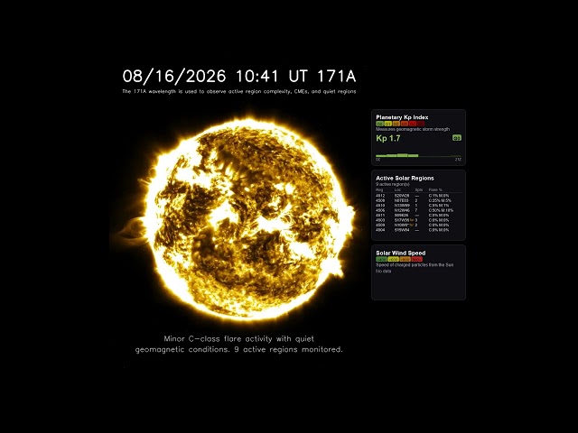 Sun 24 Hour Timelapse All Wavelengths | August 16, 2026
