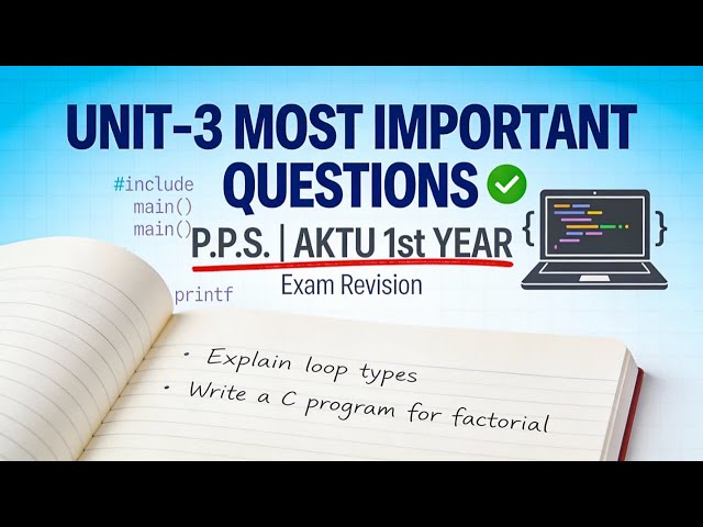 PPS Unit-3 Most Important Questions | AKTU 1st Year | Last-Minute Exam Prep