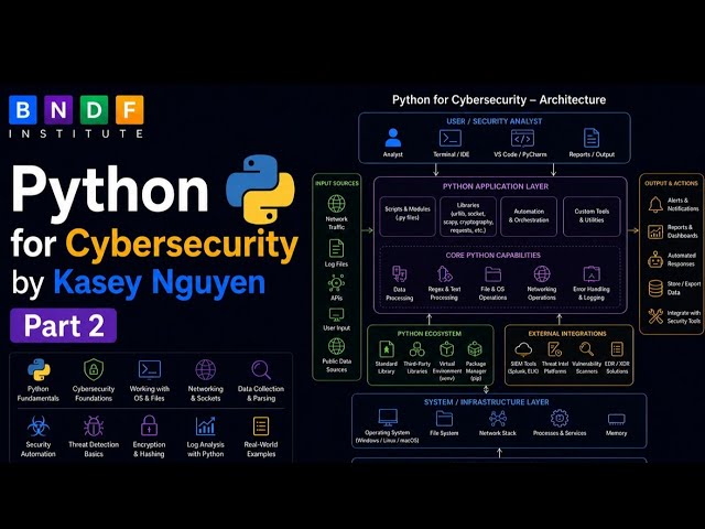 Python for Cybersecurity Part 2  | Class and Exceptions handling @bndfinstitute