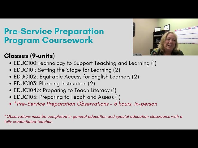 Pre Service Preparation Program Informational Video