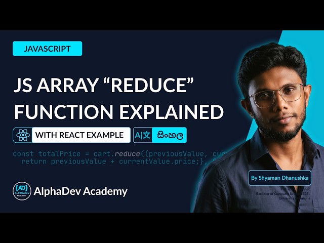 JavaScript Reduce Function Sinhala Tutorial | JS Array Methods