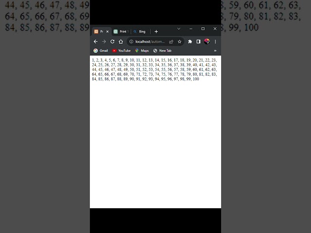 print 1-100 numbers using while loop in javascript, html #shorts #coding