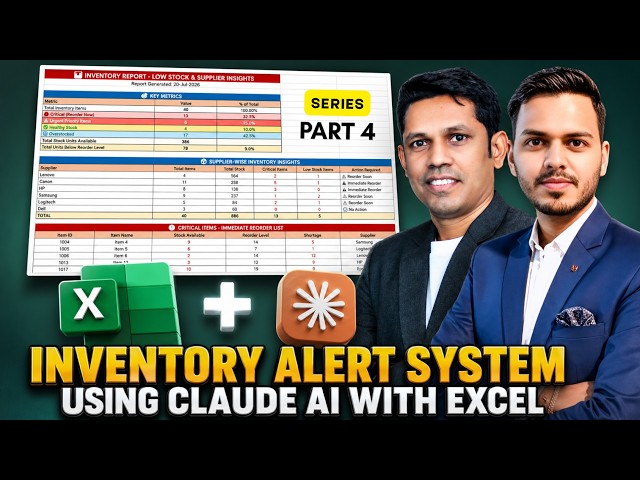 AI Powered Inventory Alert System in Excel | Claude AI + Excel Series Part 4