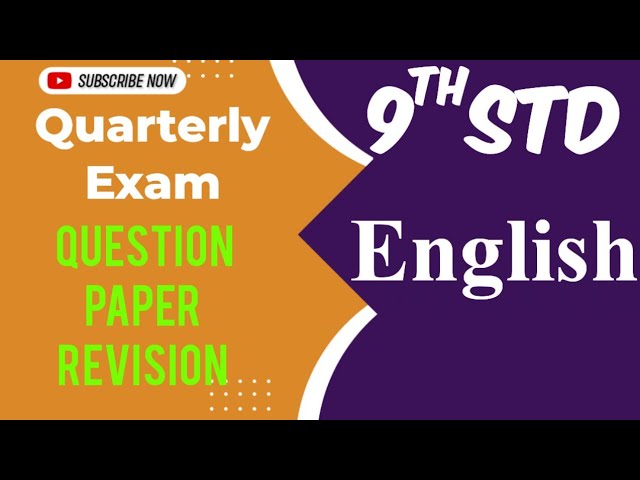 9th Std - English | Quarterly Exam - Model Question Paper Revision