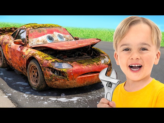 Vlad and Niki Restoration Lightning McQueen toy car