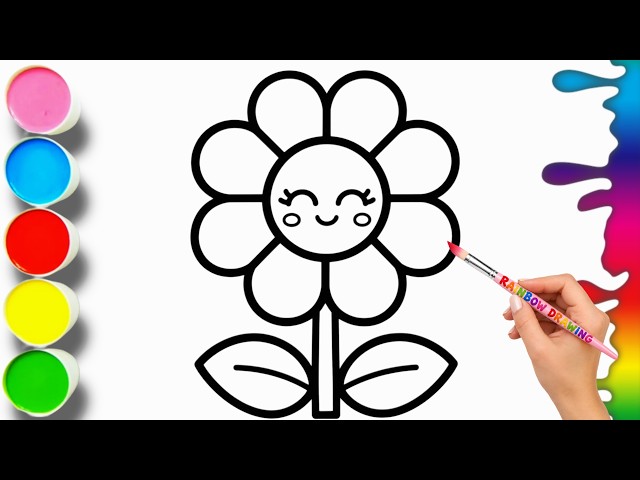 🌼 Easy Flower Drawing For Kids | How To Draw A Flower | Step by Step Flower Drawing Tutorial