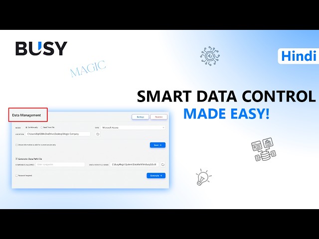 🚀 BUSY MAGIC Data Management | Secure Company Access & Database Setup 🔒 | Hindi