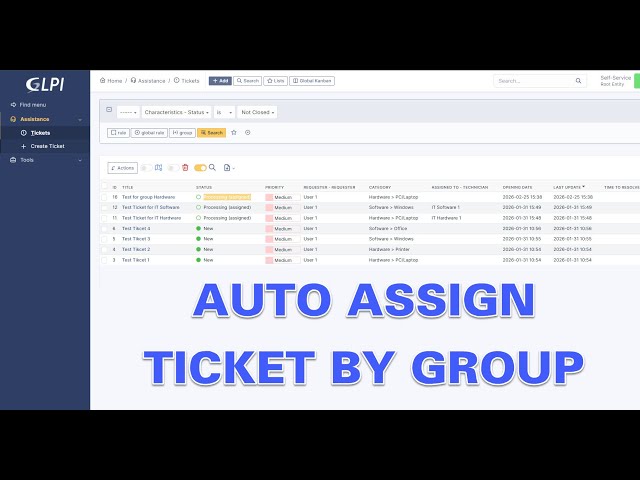 GLPI - Automatically Assign Tickets to Groups Based on Category