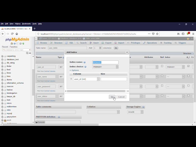 How to Create Database and Table Through phpmyadmin - MySQL Tutorial 01