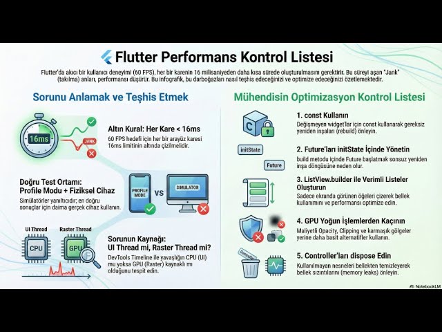 Flutter Performans Optimizasyonu: DevTools Kullanımı ve 60 FPS İçin 16ms Kuralı