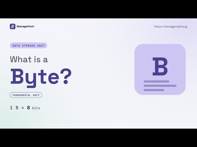 What is a Byte (B)? 1 B = 8 bits
