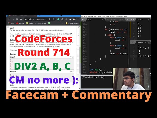 Codeforces Round 714 Div2 || Fast Solving A, B, C but not getting D || FaceCam + Commentary