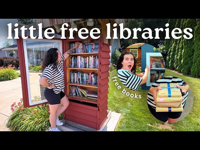 little free library vlog 🌷☀️📖 *massive book haul, finding free books*