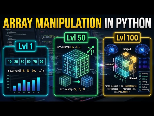 Array Manipulation in Python | How array manipulation can be done? | #arraymaniputationinpython #py