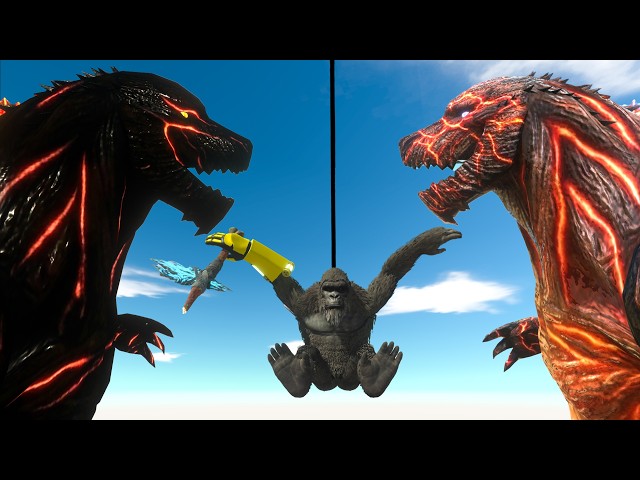 Dark vs Lava Godzilla Earth ! Can They Reach Evolution Gate 2? | Animal Revolt Battle Simulator