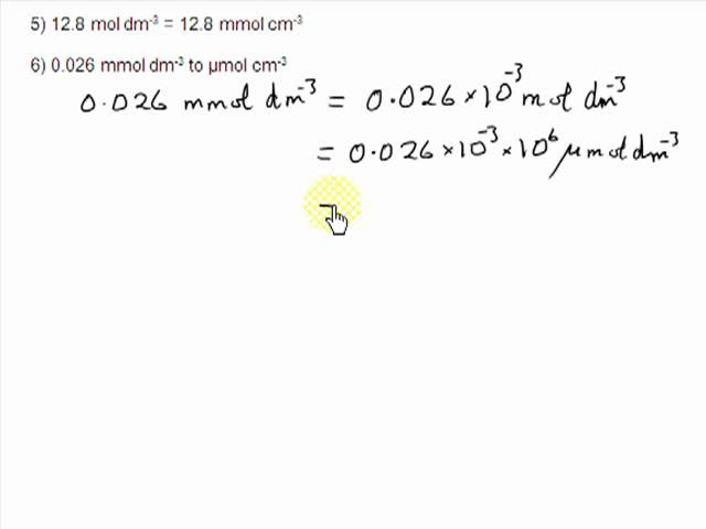 Concentration unit conversion