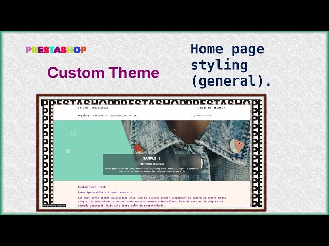 Presatshop 9 custom theme - Home Page styling