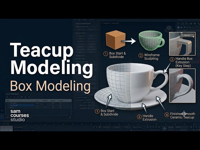 3ds Max Teacup Modeling Tutorial for Beginners