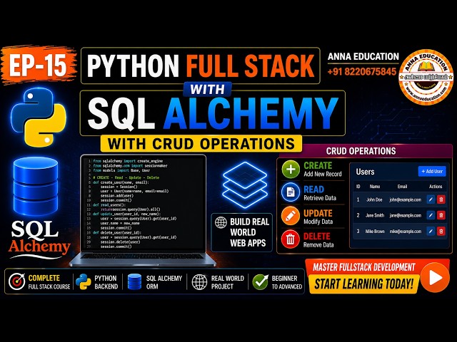 Python Full Stack Tutorial in Tamil | SQLAlchemy CRUD Operations | Create Read Update Delete | EP-15