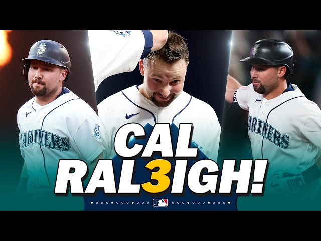 3 FOR CAL! Cal Raleigh crushes THREE HOME RUNS for the Mariners! 🔱😤 (1st career 3-HR game!)